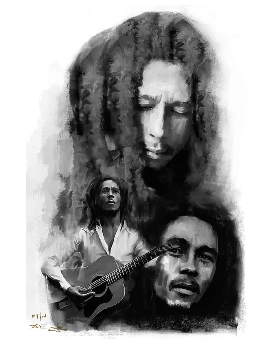 Bob Marley-Inspiriting. Lithograph