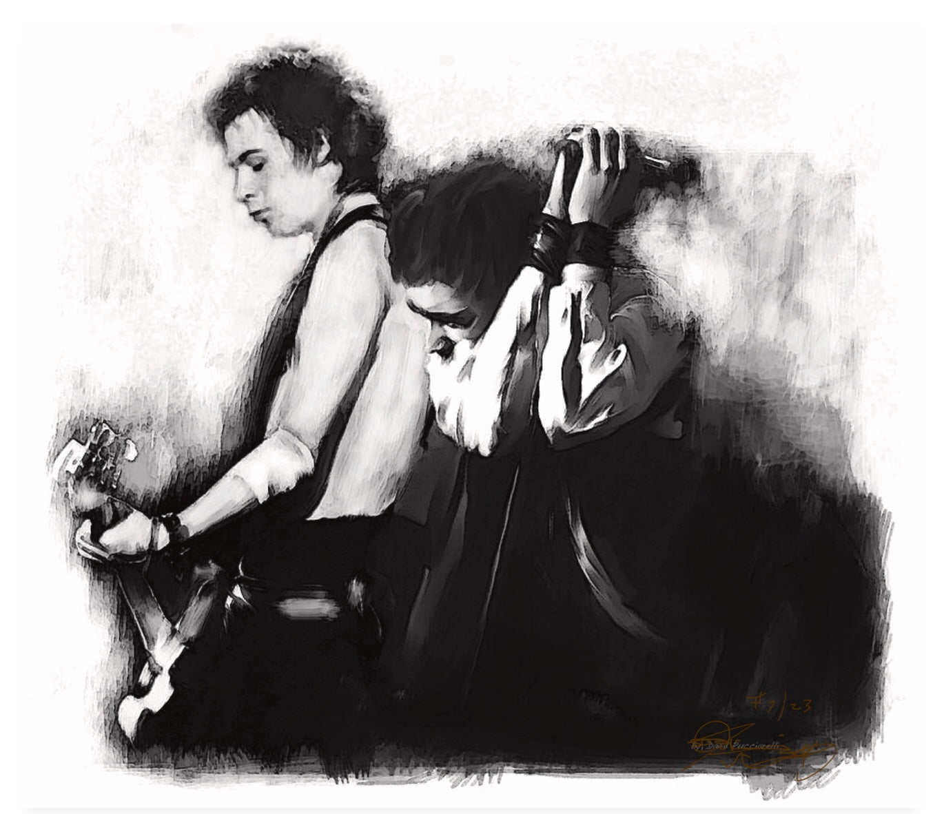 John Lydon and Sid Vicious-Time Ago (Lithographs)